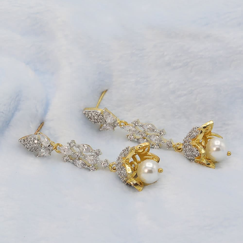 Women's American Diamond Fancy Jhumki - Golden, Women, Earrings & Tops, Chase Value, Chase Value