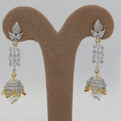 Women's American Diamond Fancy Jhumki - Golden, Women, Earrings & Tops, Chase Value, Chase Value