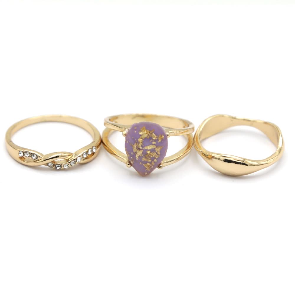 Women's Ring 3Pc - Purple, Women, Finger Rings, Chase Value, Chase Value
