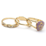 Women's Ring 3Pc - Purple, Women, Finger Rings, Chase Value, Chase Value