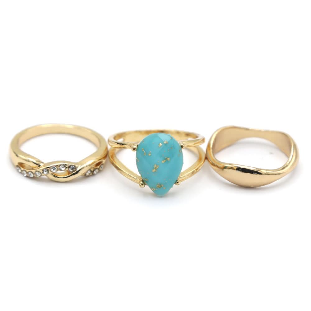 Women's Ring 3Pc - Blue, Women, Finger Rings, Chase Value, Chase Value