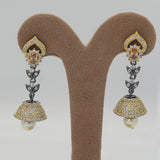 Women's American Diamond Fancy Jhumki - Peach, Women, Earrings & Tops, Chase Value, Chase Value