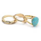 Women's Ring 3Pc - Blue, Women, Finger Rings, Chase Value, Chase Value