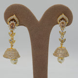 Women's American Diamond Fancy Jhumki - Golden, Women, Earrings & Tops, Chase Value, Chase Value