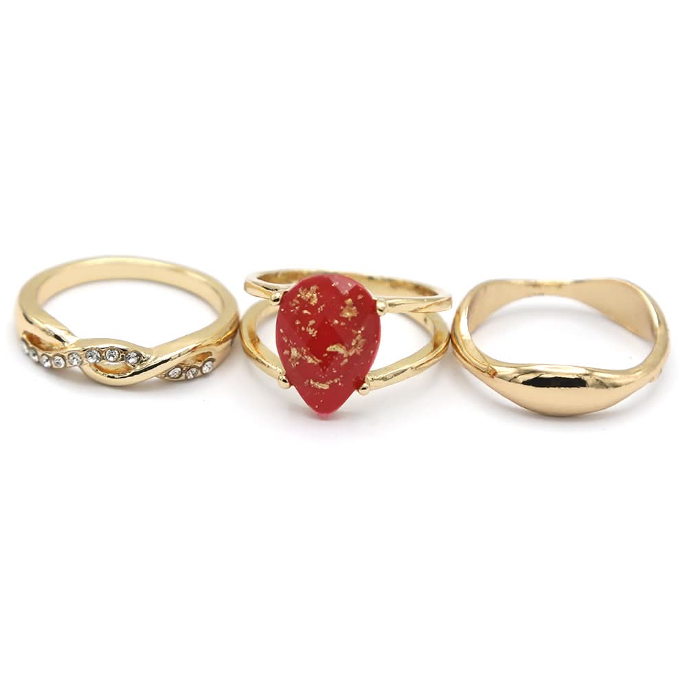 Women's Ring 3Pc - Red, Women, Finger Rings, Chase Value, Chase Value