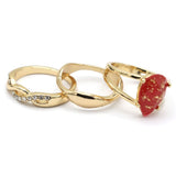 Women's Ring 3Pc - Red, Women, Finger Rings, Chase Value, Chase Value