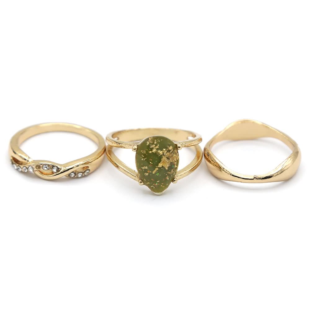 Women's Ring 3Pc - Olive Green, Women, Finger Rings, Chase Value, Chase Value