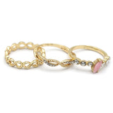 Women's Ring 3Pc - Peach, Women, Finger Rings, Chase Value, Chase Value