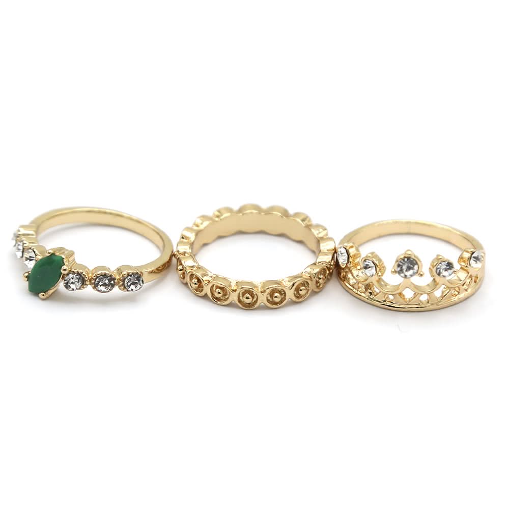 Women's Ring 3Pc - Green, Women, Finger Rings, Chase Value, Chase Value