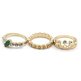 Women's Ring 3Pc - Green, Women, Finger Rings, Chase Value, Chase Value