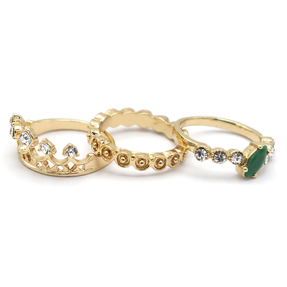 Women's Ring 3Pc - Green, Women, Finger Rings, Chase Value, Chase Value