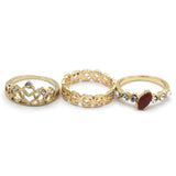 Women's Ring 3Pc - Maroon, Women, Finger Rings, Chase Value, Chase Value