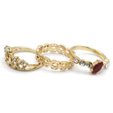 Women's Ring 3Pc - Maroon, Women, Finger Rings, Chase Value, Chase Value