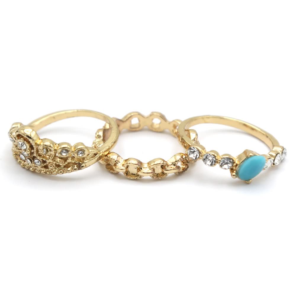 Women's Ring 3Pc - Blue, Women, Finger Rings, Chase Value, Chase Value