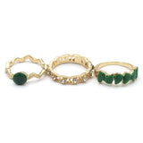 Women's Ring 3Pc - Green, Women, Finger Rings, Chase Value, Chase Value