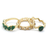 Women's Ring 3Pc - Green, Women, Finger Rings, Chase Value, Chase Value