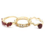 Women's Ring 3Pc - Maroon, Women, Finger Rings, Chase Value, Chase Value