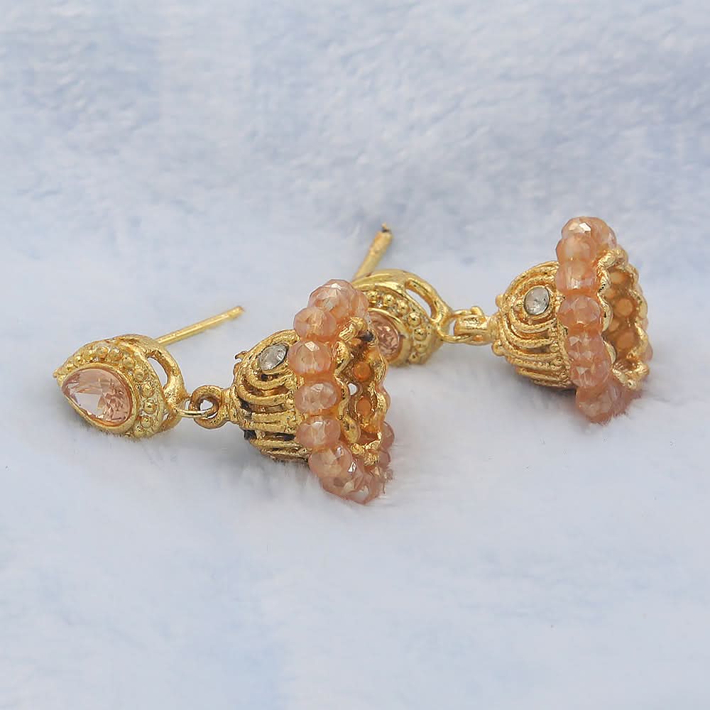 Women's Zarcon Tops Jhumki - Peach, Women, Earrings & Tops, Chase Value, Chase Value