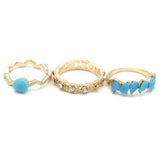 Women's Ring 3Pc - Blue, Women, Finger Rings, Chase Value, Chase Value
