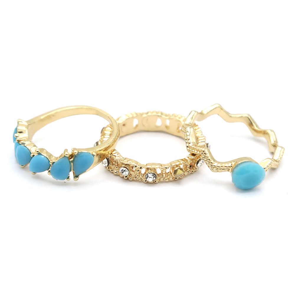 Women's Ring 3Pc - Blue, Women, Finger Rings, Chase Value, Chase Value