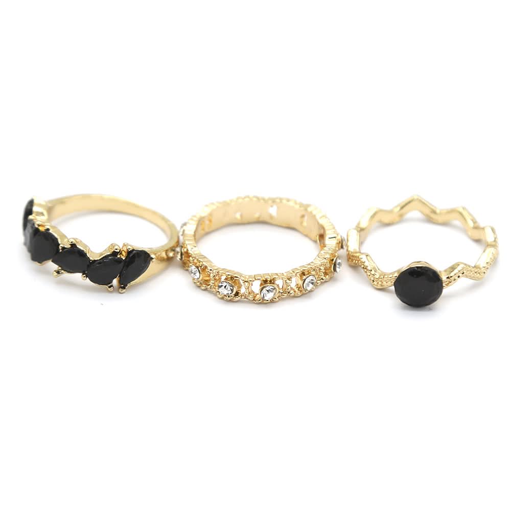 Women's Ring 3Pc - Black, Women, Finger Rings, Chase Value, Chase Value