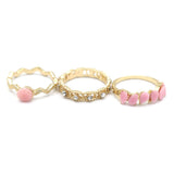 Women's Ring 3Pc - Pink, Women, Finger Rings, Chase Value, Chase Value