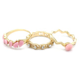 Women's Ring 3Pc - Pink, Women, Finger Rings, Chase Value, Chase Value