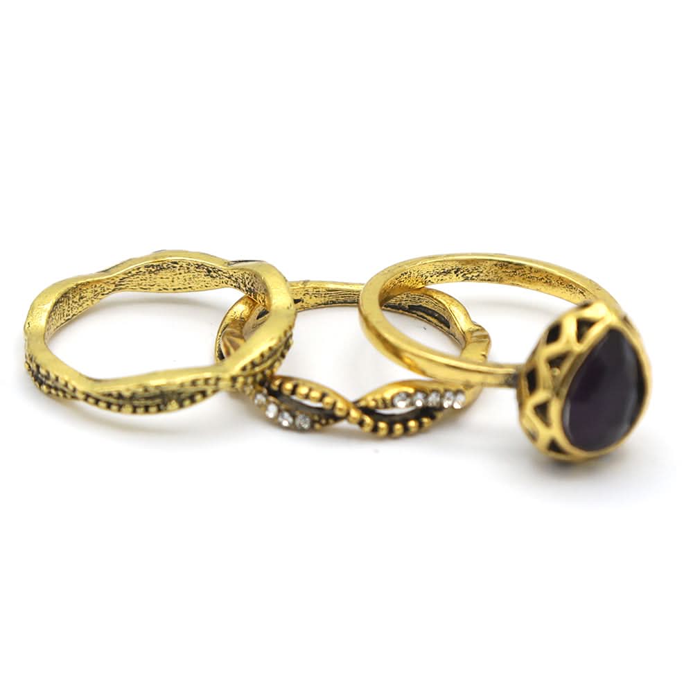 Women's Ring 3Pc - Purple, Women, Finger Rings, Chase Value, Chase Value