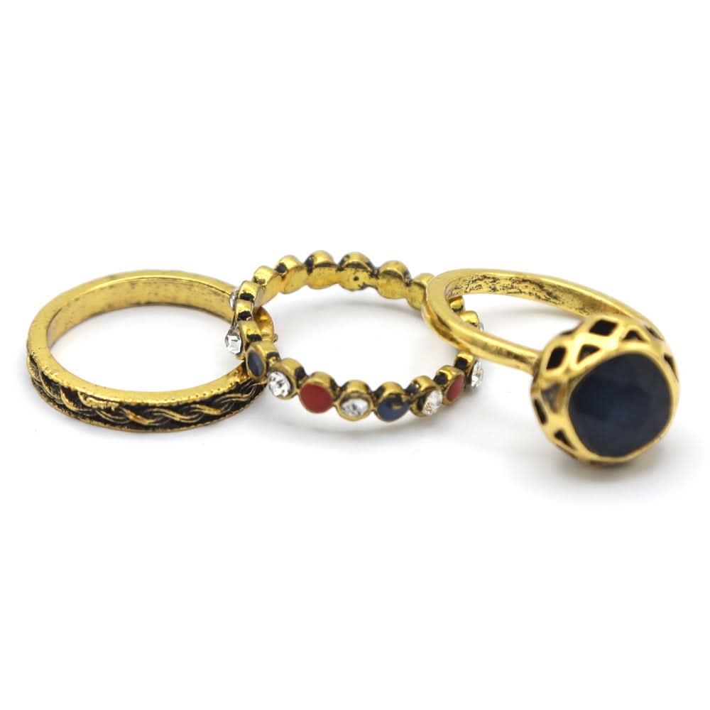 Women's Ring 3Pc - Navy Blue, Women, Finger Rings, Chase Value, Chase Value