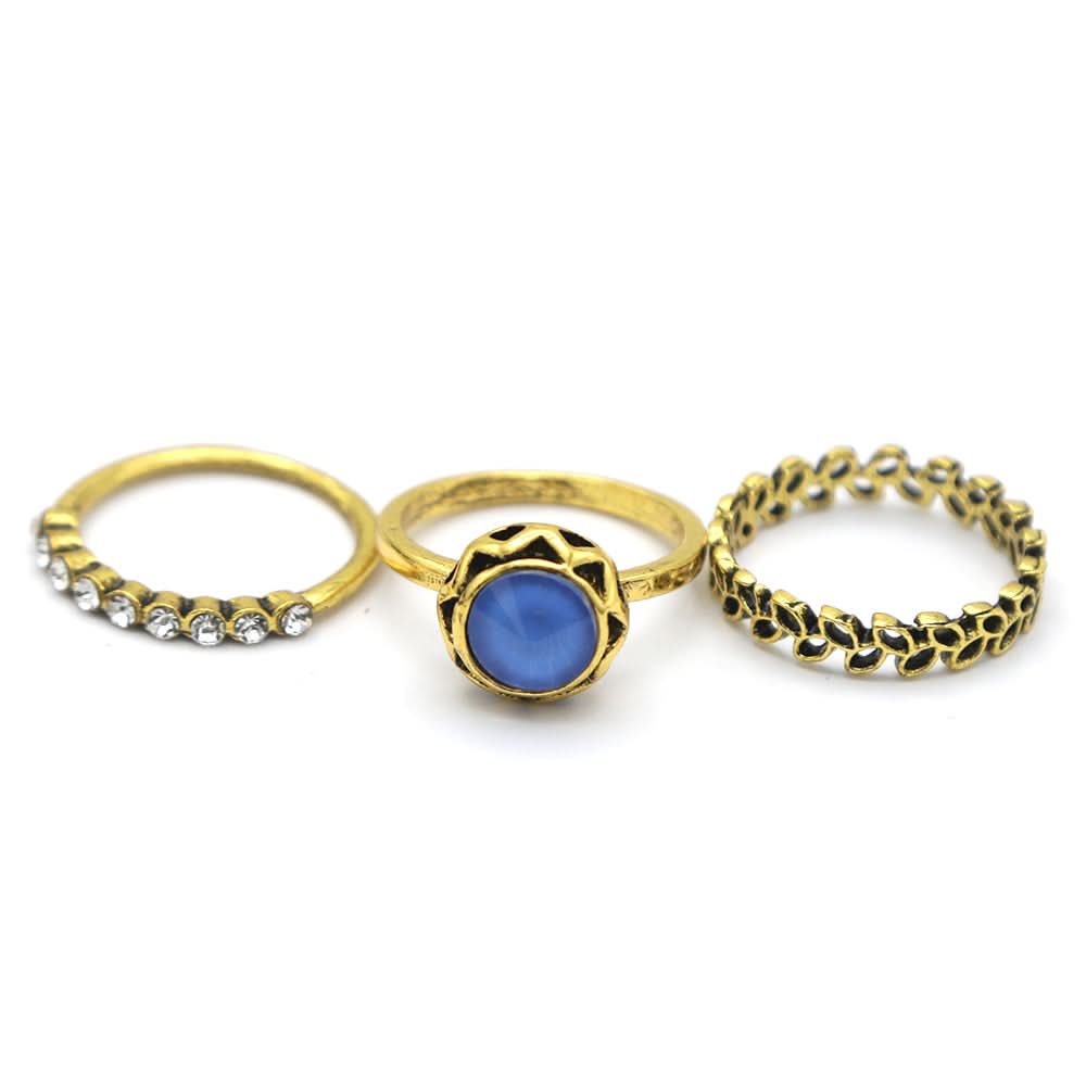 Women's Ring 3Pc - Blue, Women, Finger Rings, Chase Value, Chase Value