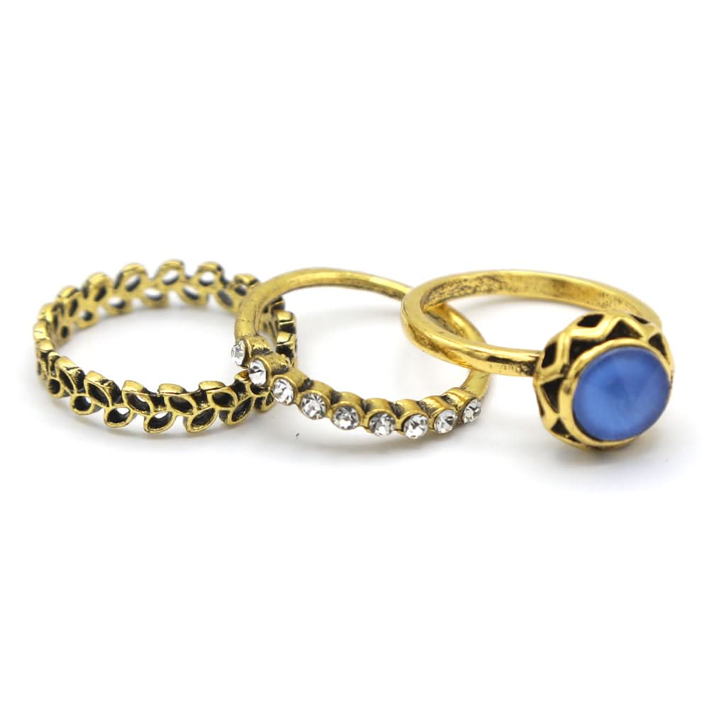 Women's Ring 3Pc - Blue, Women, Finger Rings, Chase Value, Chase Value