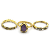 Women's Ring 3Pc - Light Purple, Women, Finger Rings, Chase Value, Chase Value