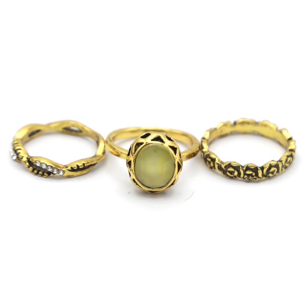 Women's Ring 3Pc - Yellow, Women, Finger Rings, Chase Value, Chase Value