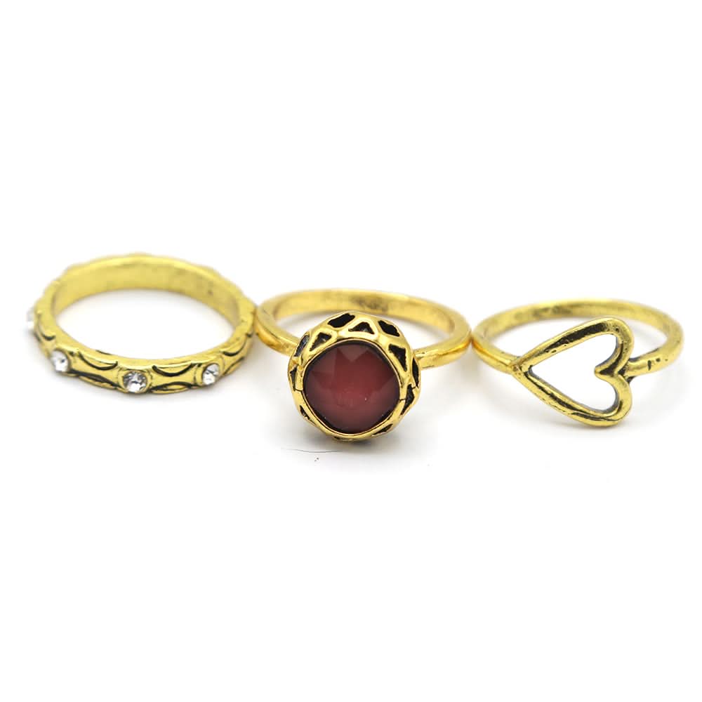 Women's Ring 3Pc - Peach, Women, Finger Rings, Chase Value, Chase Value