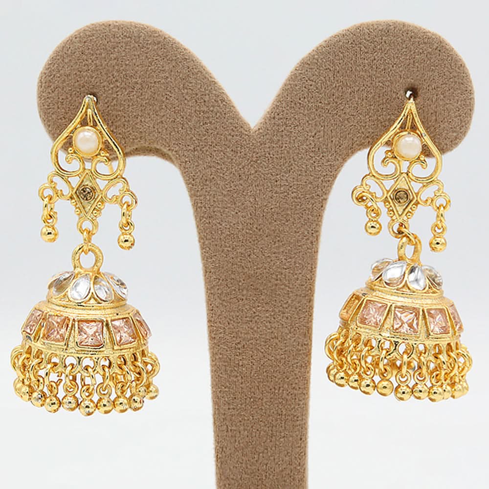 Women's Choki Jhumki 4X4 - Golden & Copper, Women, Earrings & Tops, Chase Value, Chase Value