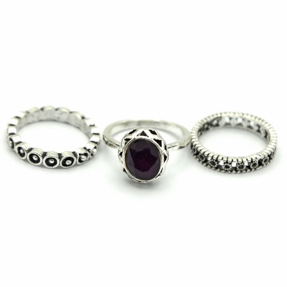 Women's Ring 3Pc - Purple, Women, Finger Rings, Chase Value, Chase Value