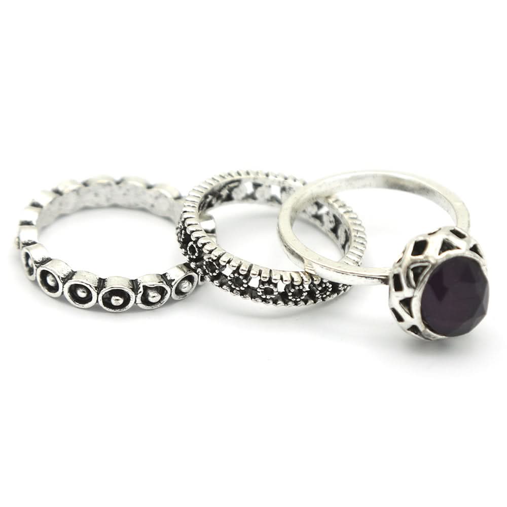 Women's Ring 3Pc - Purple, Women, Finger Rings, Chase Value, Chase Value