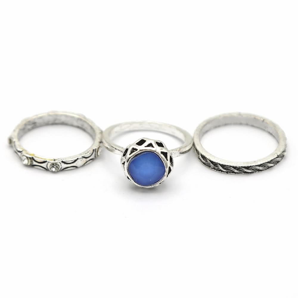 Women's Ring 3Pc - Blue, Women, Finger Rings, Chase Value, Chase Value