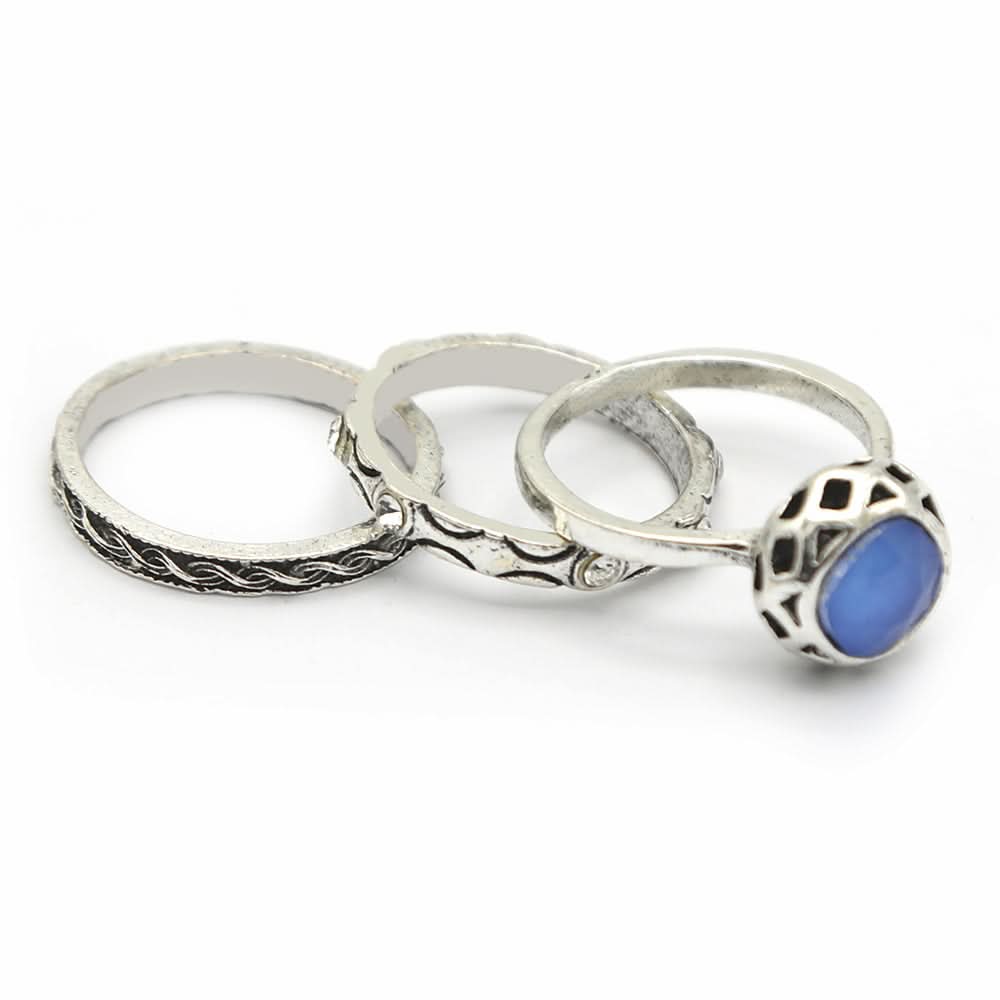 Women's Ring 3Pc - Blue, Women, Finger Rings, Chase Value, Chase Value