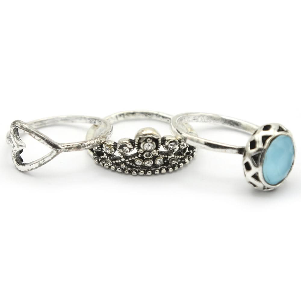 Women's Ring 3Pc - Light Blue, Women, Finger Rings, Chase Value, Chase Value