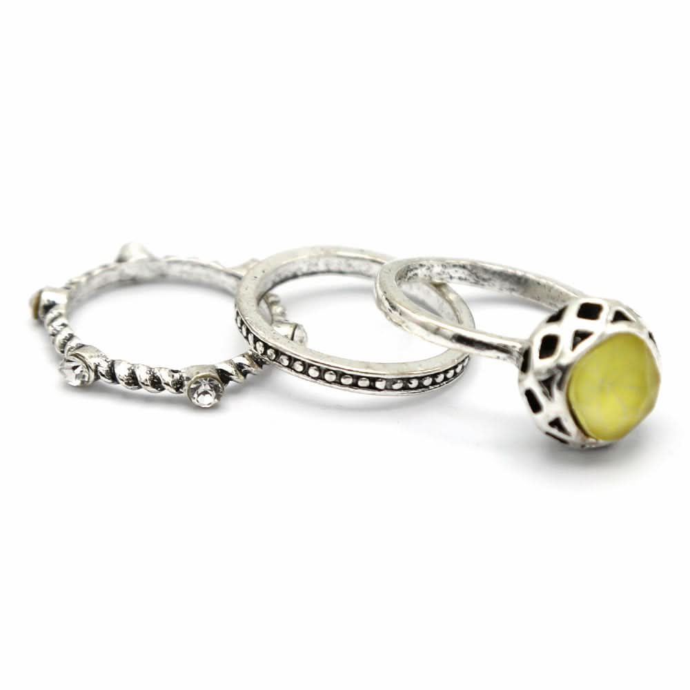 Women's Ring 3Pc - Yellow, Women, Finger Rings, Chase Value, Chase Value