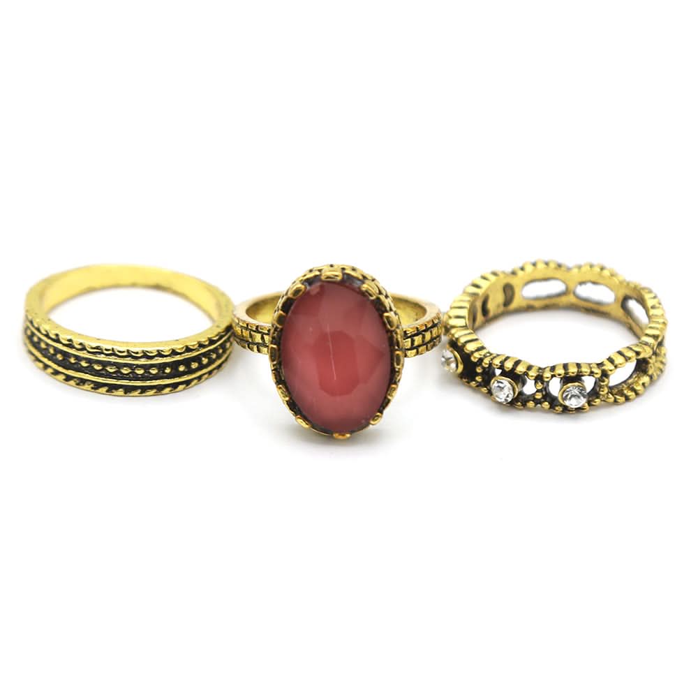 Women's Ring 3Pc - Peach, Women, Finger Rings, Chase Value, Chase Value