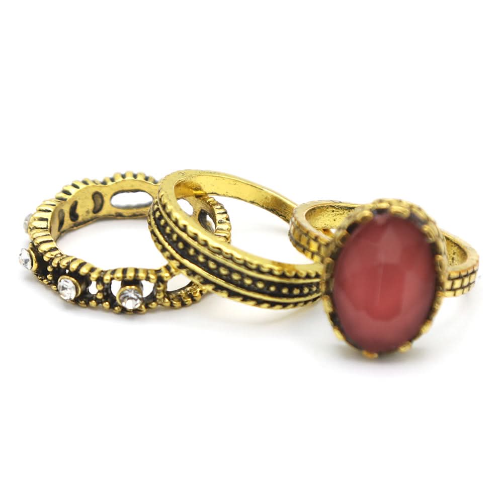 Women's Ring 3Pc - Peach, Women, Finger Rings, Chase Value, Chase Value