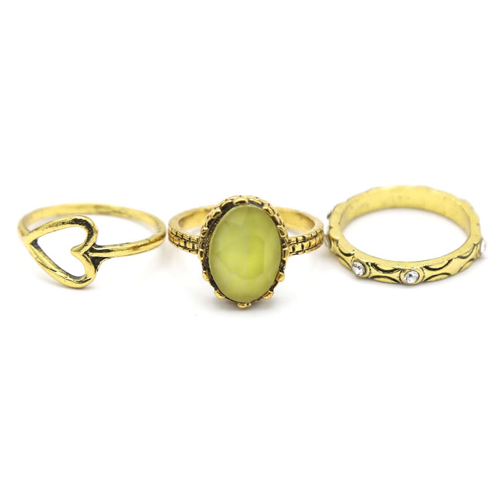 Women's Ring 3Pc - Yellow, Women, Finger Rings, Chase Value, Chase Value