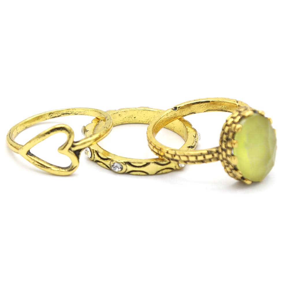 Women's Ring 3Pc - Yellow, Women, Finger Rings, Chase Value, Chase Value