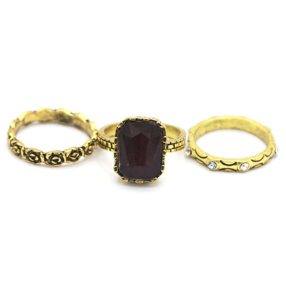 Women's Ring 3Pc - Maroon, Women, Finger Rings, Chase Value, Chase Value