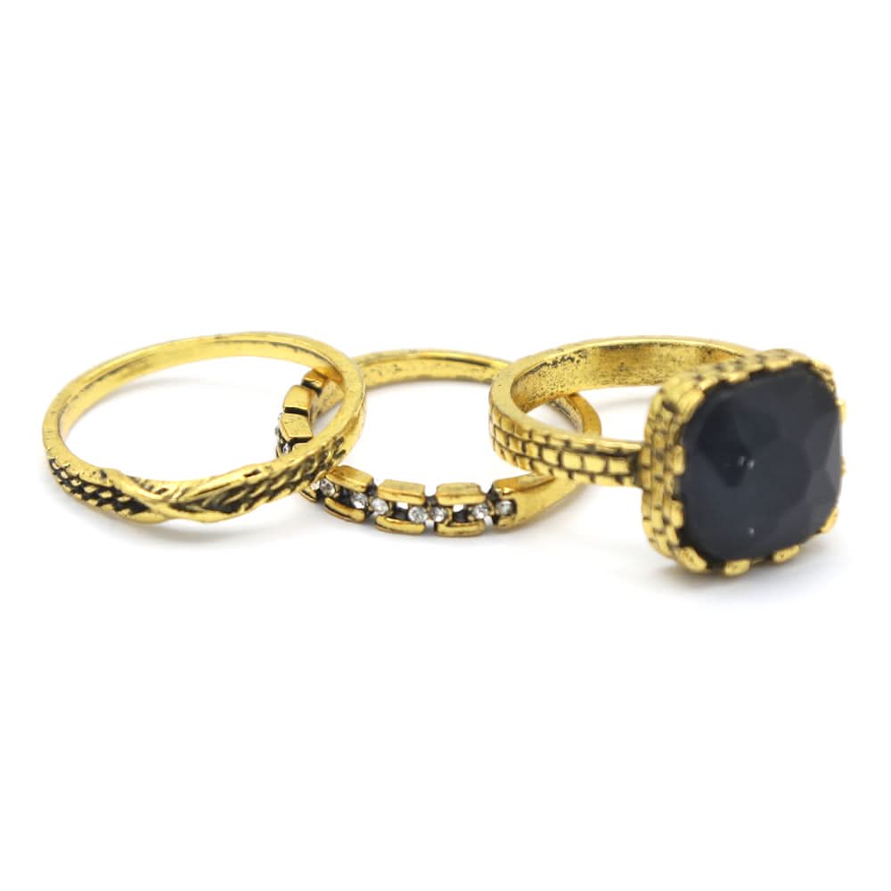 Women's Ring 3Pc - Navy Blue, Women, Finger Rings, Chase Value, Chase Value
