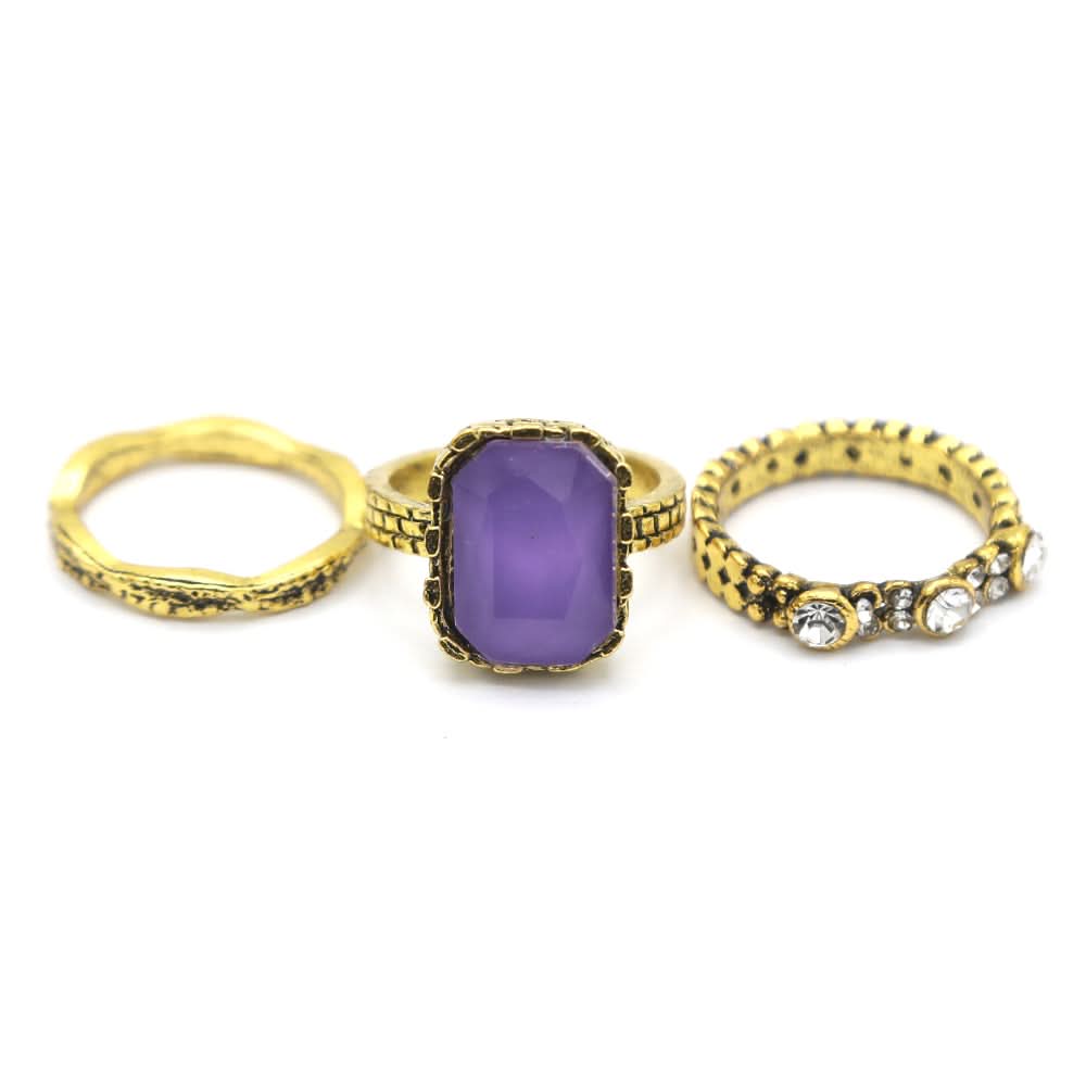 Women's Ring 3Pc - Purple, Women, Finger Rings, Chase Value, Chase Value