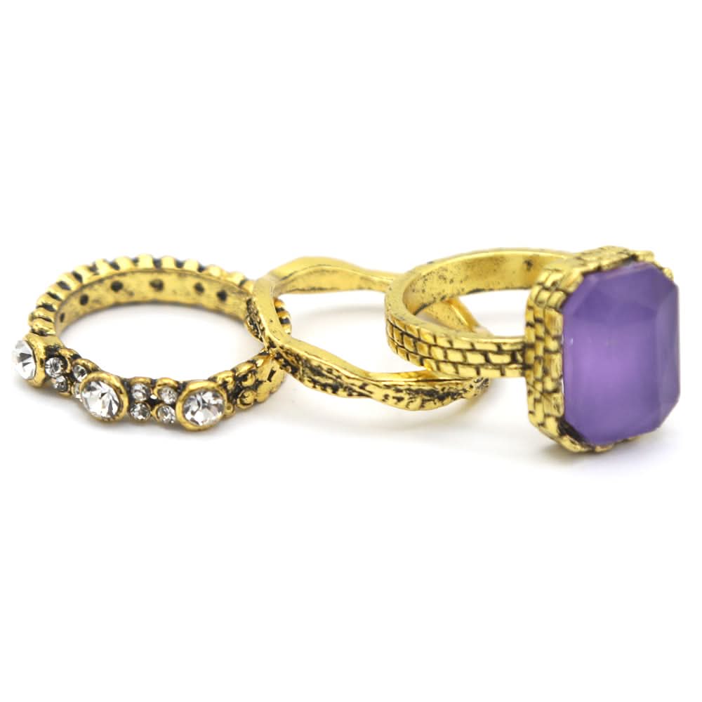 Women's Ring 3Pc - Purple, Women, Finger Rings, Chase Value, Chase Value
