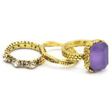 Women's Ring 3Pc - Purple, Women, Finger Rings, Chase Value, Chase Value
